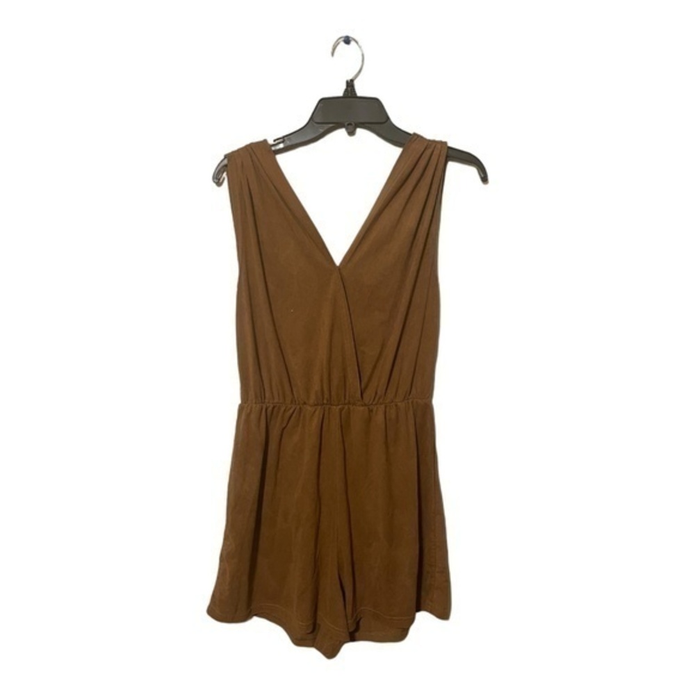 Ardenes Womens Faux Suede Light Brown Romper Size Large
